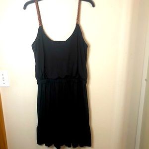 Sundress with braided leather straps
